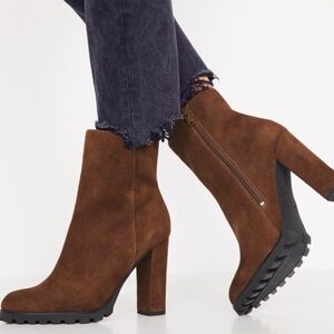 New in box, never worn ALDO Tealith 4.25” heel brown suede boots size 9